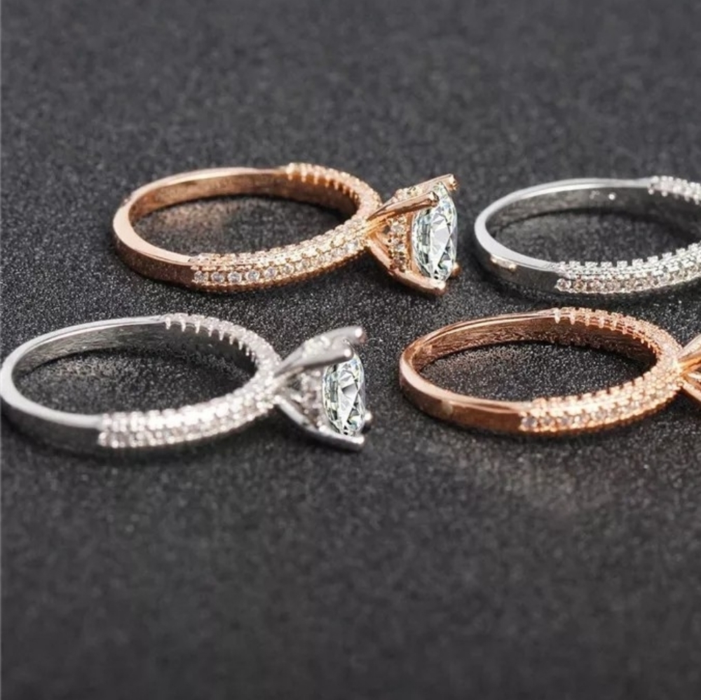 NEW Rose Gold Round Diamond Engagement Ring - Picture 1 of 6